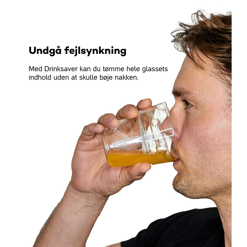 Drinksaver, glas og låg i gaveæske