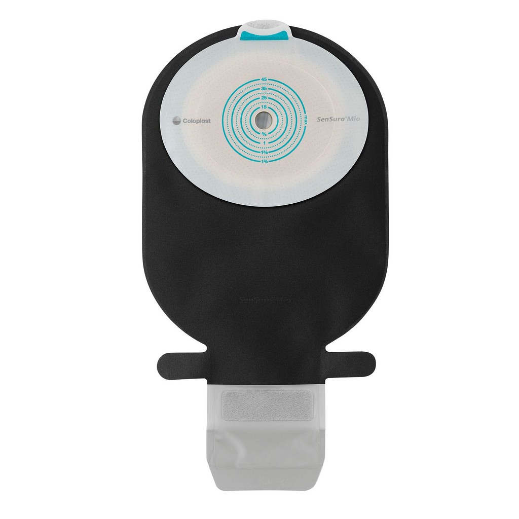 SenSura Mio, 1-dels ileostomipose, Midi, vindue, sort, Ø 10-45 mm