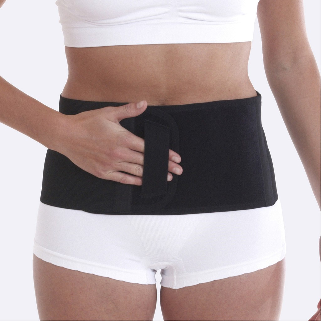 Nordicare Stomi BAS bælte, velcro, klipbar, sort, L: 110-125 cm, H: 16 cm, X-large