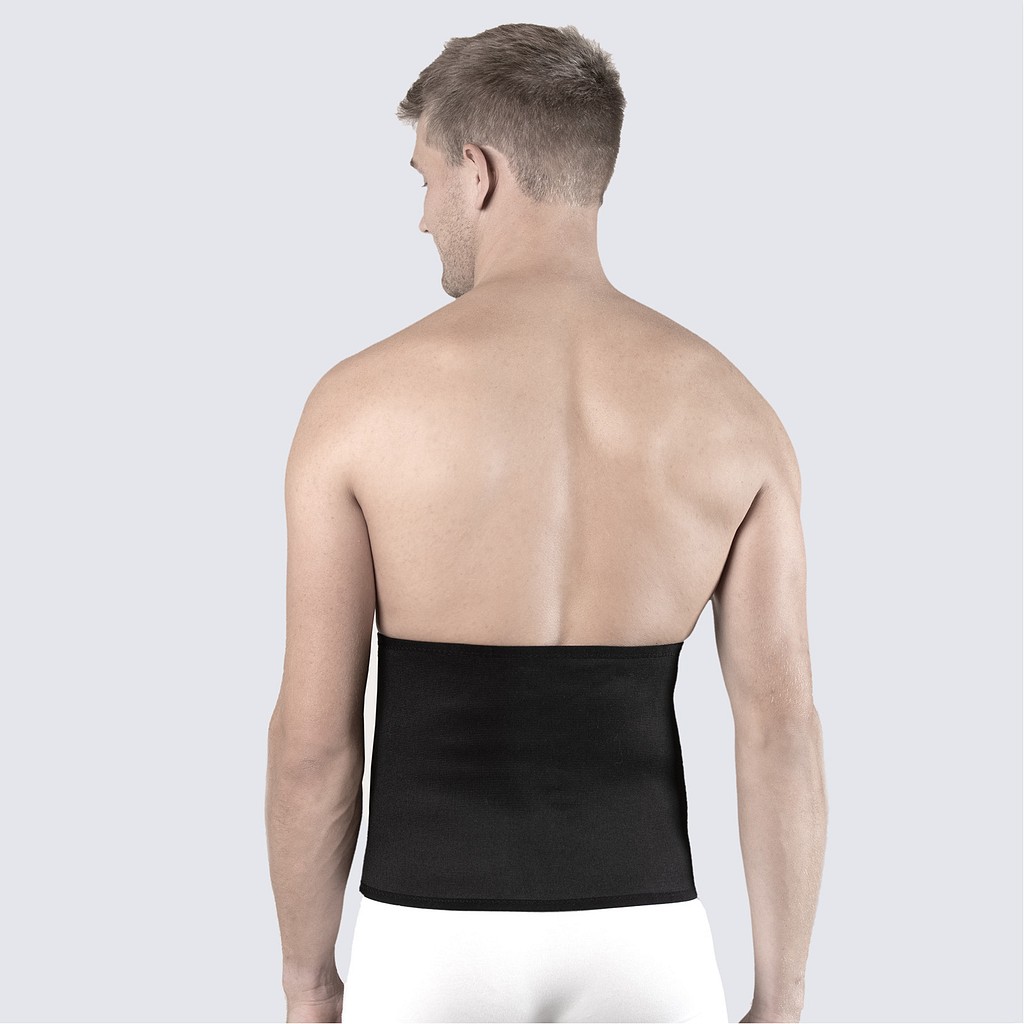 Nordicare Stomi BAS bælte, velcro, klipbar, sort, L: 110-125 cm, H: 25 cm, X-large