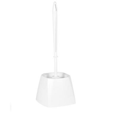 Multiline, toiletbørste med firkantet skål, hvid, genanv. pla, 13 cm x 49 cm