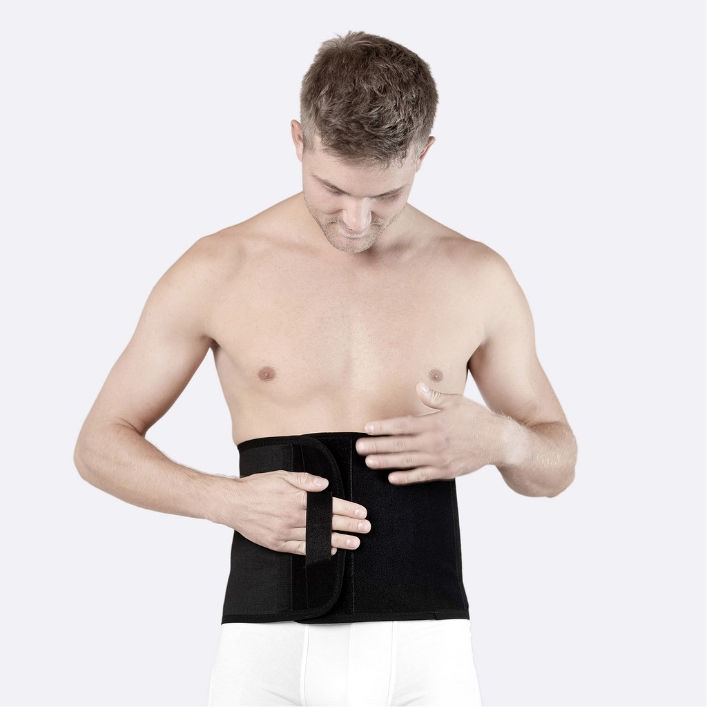 Nordicare Stomi BAS bælte, velcro, klipbar, sort, L: 90-105 cm, H: 25 cm, medium