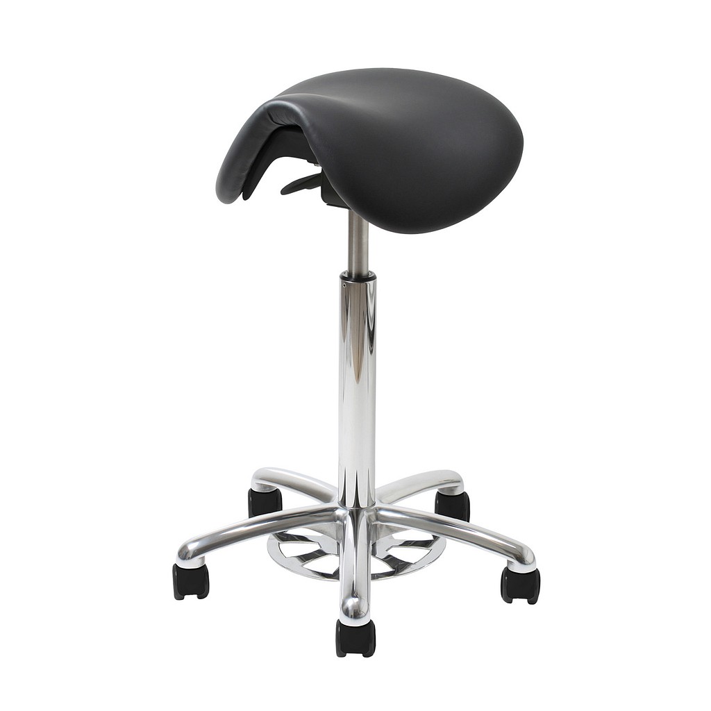Standard Vela Samba400 Medical, sadelstol sort skai m fod højdereg. & bløde hjul