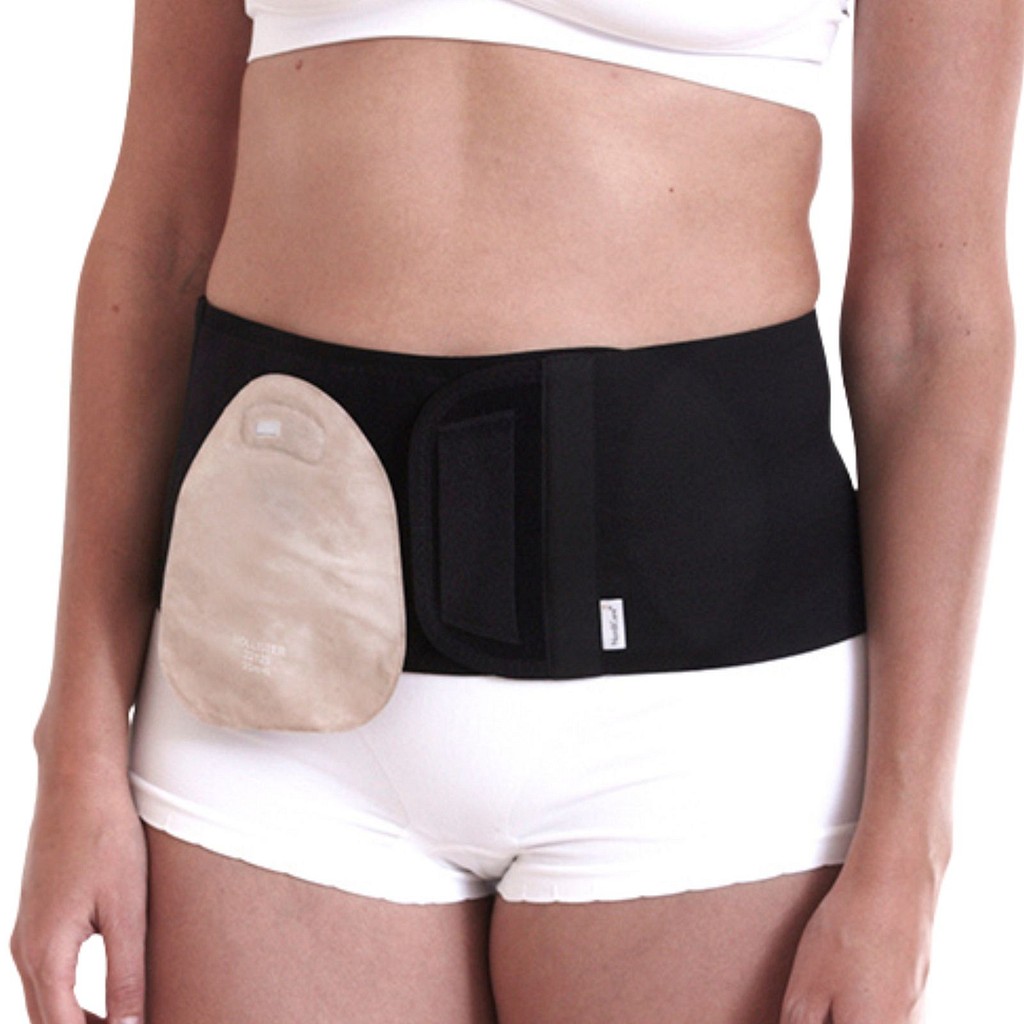 NordiCare StomiSoft, stomibælte, elastisk, H: 16 cm, velcro, sort, Small/80-95 cm