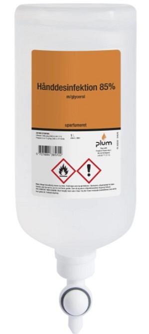Plum, Håndesinfektion 85% flydende, dispensopak, 1,0 l
