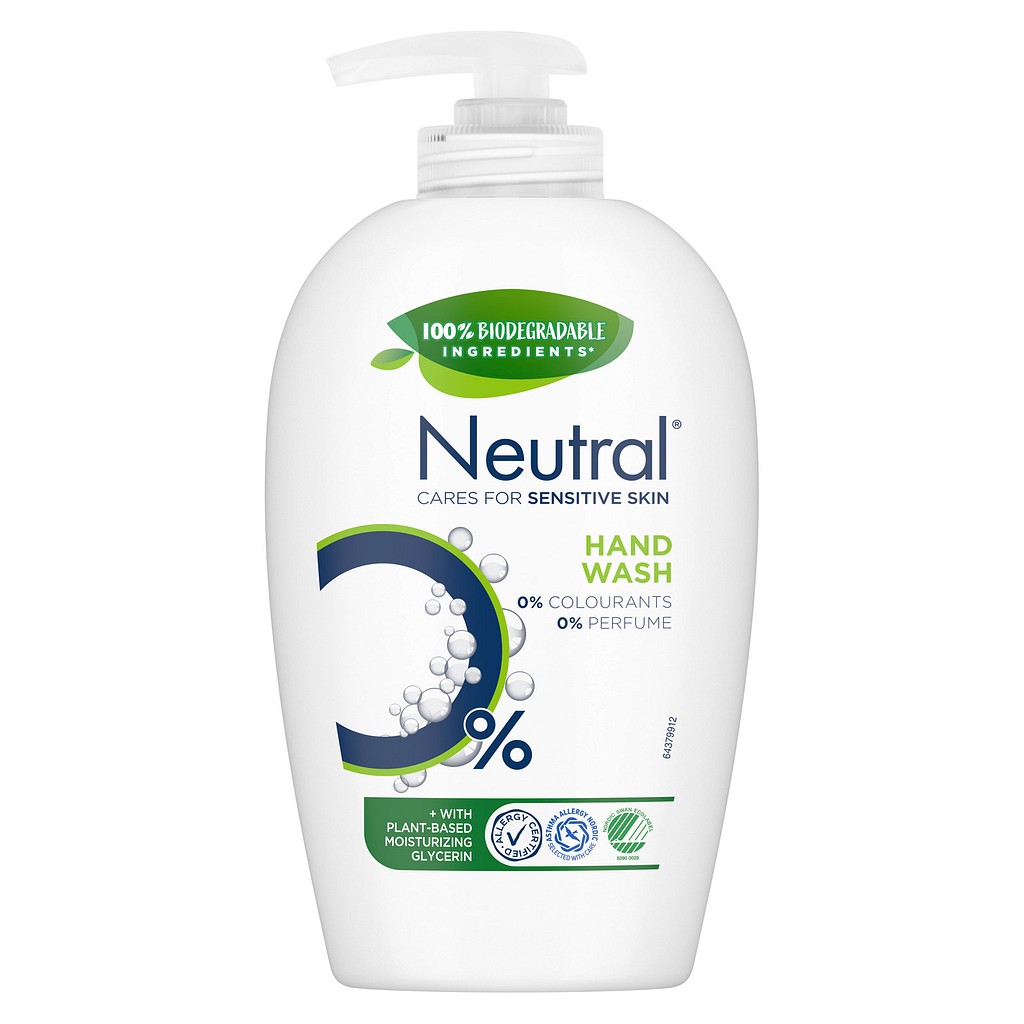 Neutral,flydende håndsæbe, sensitive skin, parfumefri, 250 ml
