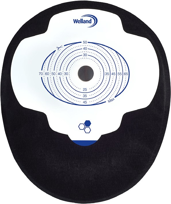 Aurum Plus 1-dels colostomipose, maxi, sort, hul 13-60x80 mm, med Manuka honning
