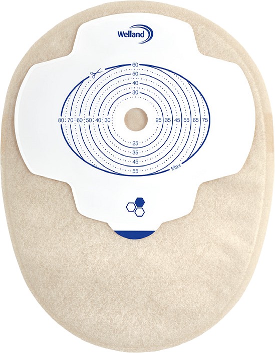Aurum Plus 1-dels colostomipose, Maxi, sand, hul 13-60x80 mm, med Manuka honning