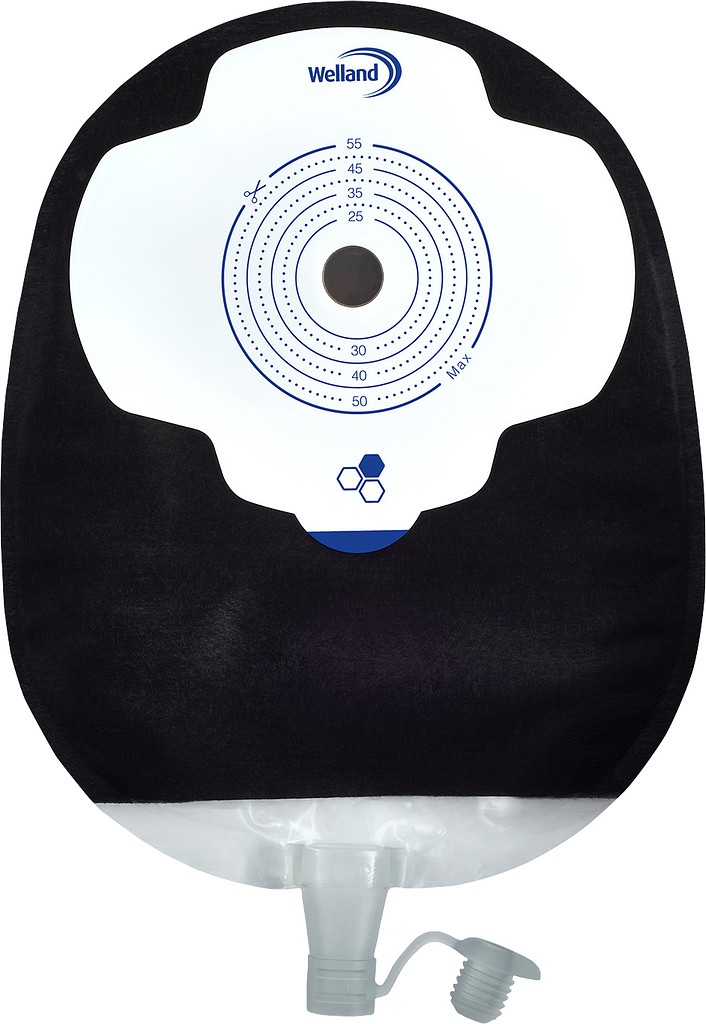 Aurum Plus, 1-dels urostomipose, Maxi, sort, hul 29 mm, med Manuka honning
