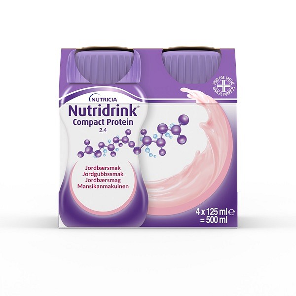 Nutridrink Compact Protein, jordbær, 125 ml