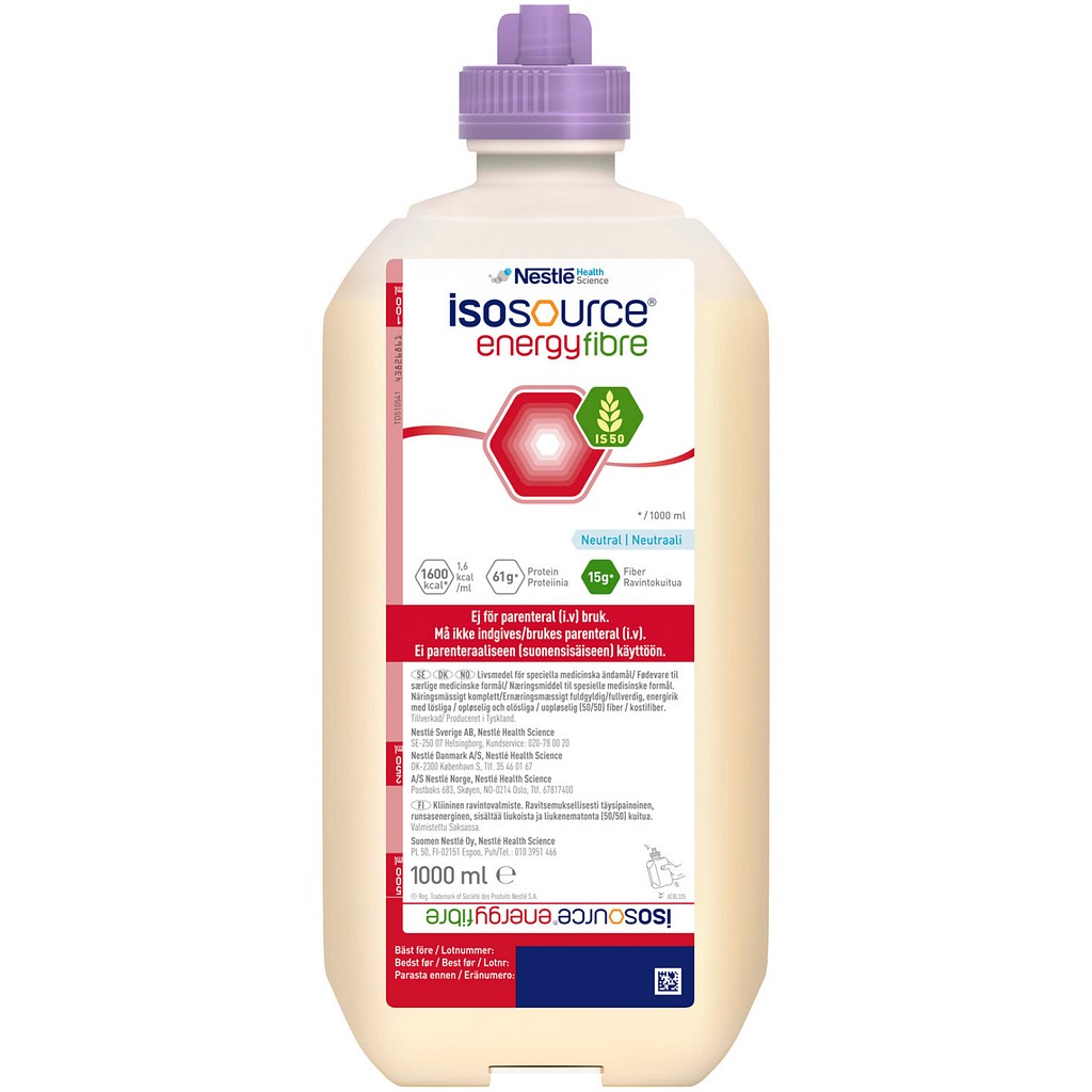 Isosource energy fiber, sondeernæring, 1000 ml
