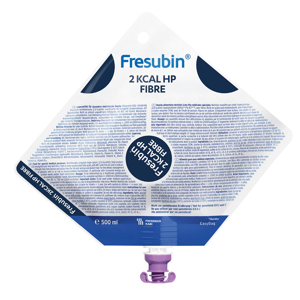 Fresubin 2 kcal, HP fiber, Sondeernæring, 500 ml