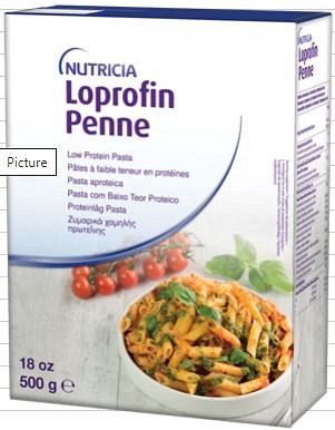 Loprofin, penne, lav-protein pasta, 500 g