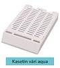 Laservalmis rutiinikasetti pinottu kannella aqua