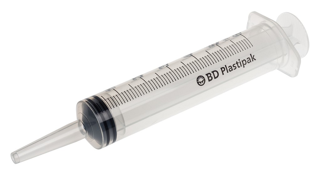 BD Plastipak huuhteluruisku 3-os katetrikärki 50/60 ml