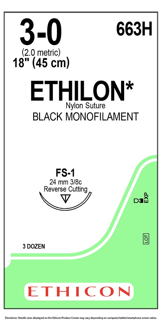 Ethilon 3-0 FS-1 45 cm musta 663H