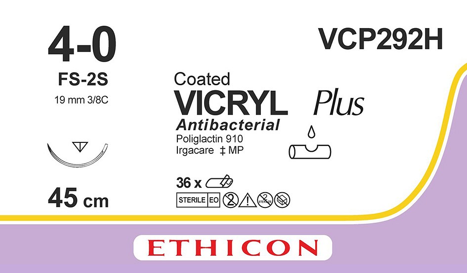 Vicryl Plus 4-0 FS-2S 45 cm värjäämätön VCP292H