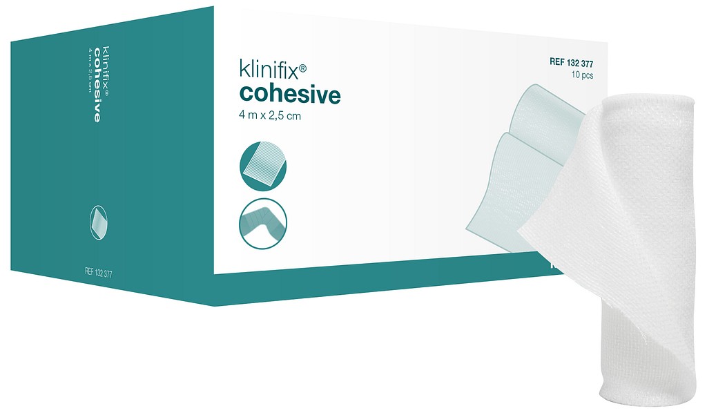 Klinifix Cohesive itsekiinnittyvä harsoside 2,5 cm x 4 m