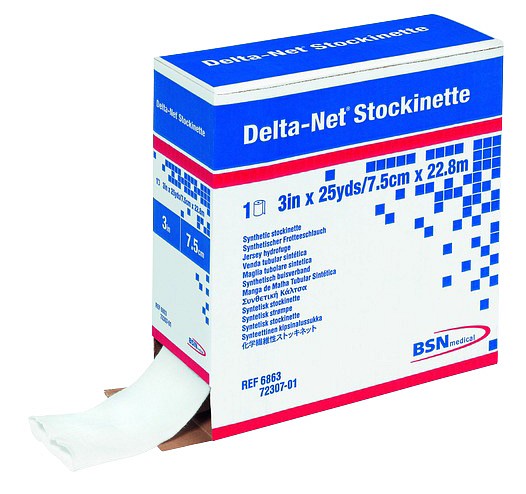 Delta-Net Stockinette kipsinalussukka 7,5 cm x 23 m valkoinen