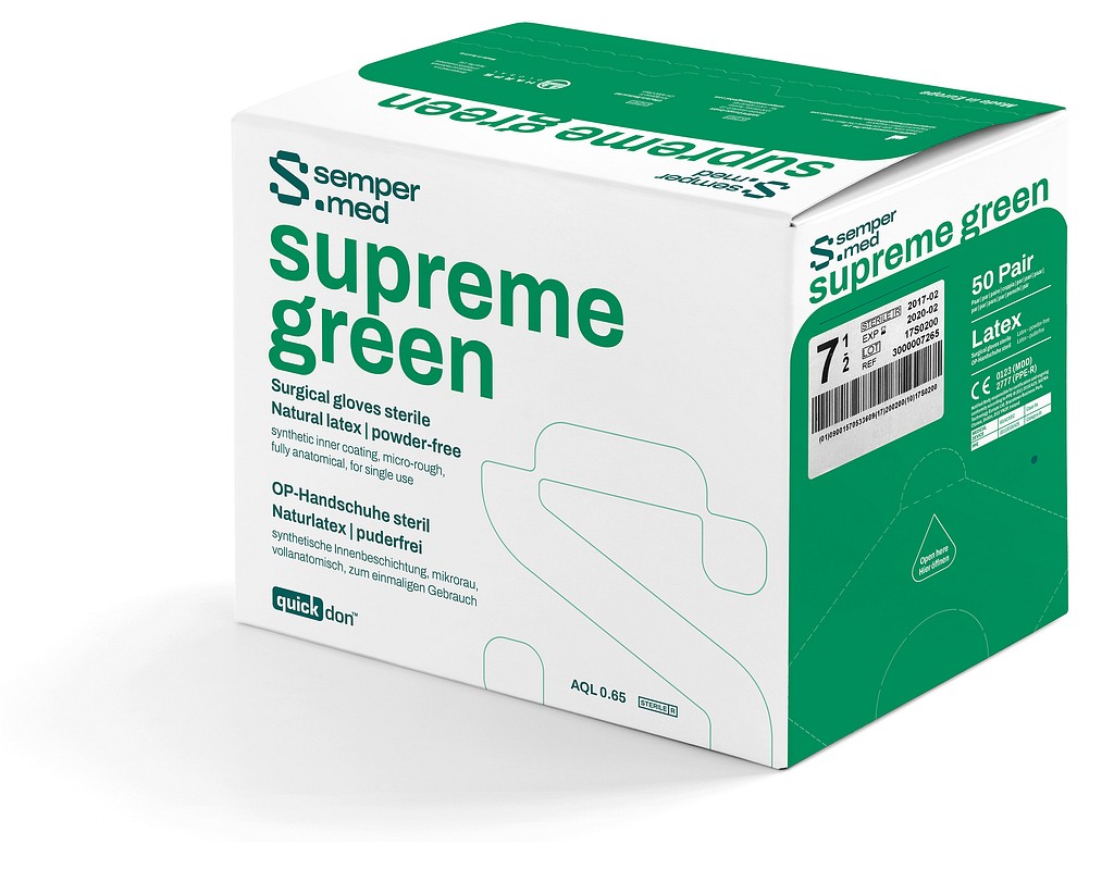 Sempermed Supreme Green leikkauskäsine lateksi 6,5