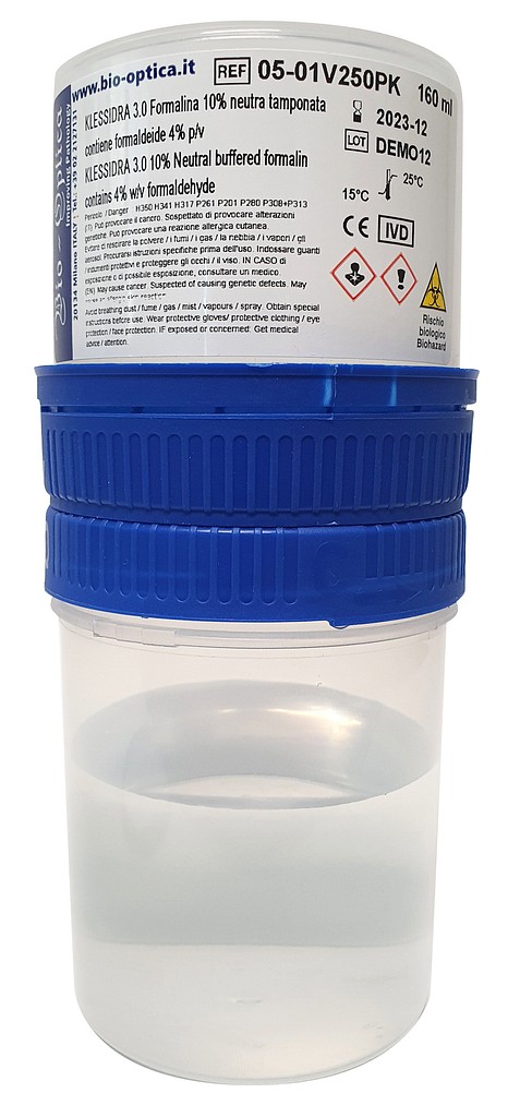 Klessidra 3.0 -turvapurkki formaliinilla 160 ml/ 290 ml