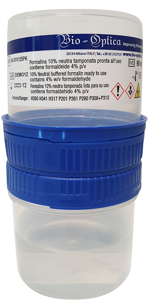 Klessidra 3.0 -turvapurkki formaliinilla 90 ml/ 190 ml