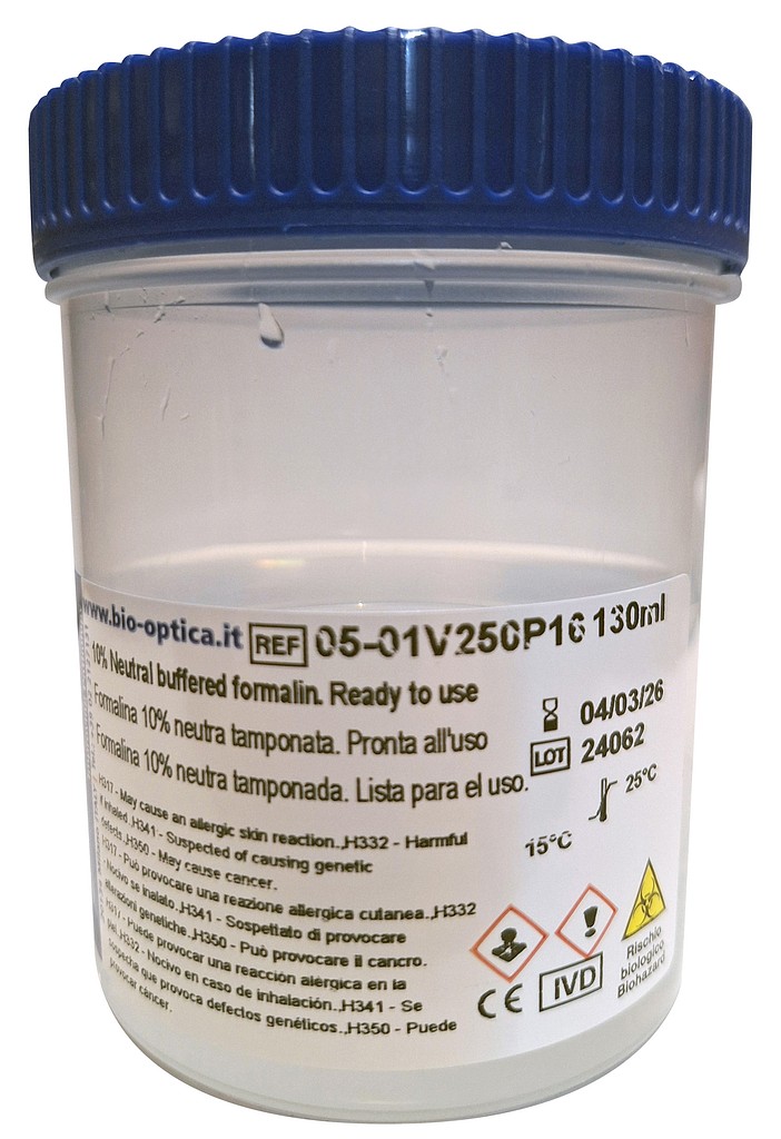 Formaliini 10 % pH 7,2 16 kpl x 130 ml, näytepurkki 280 ml
