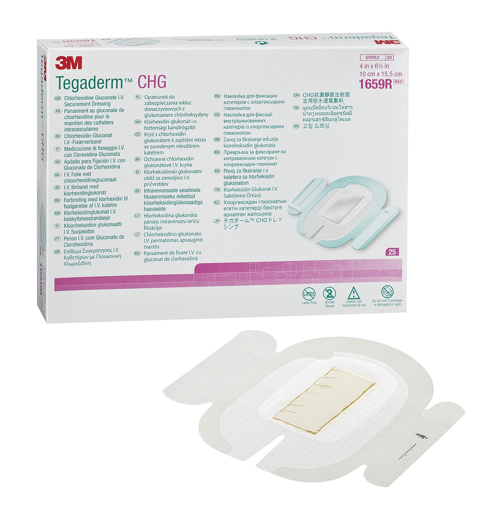 3M Tegaderm CHG IV -suojasidos 1659R, 10 cm x 15,5 cm