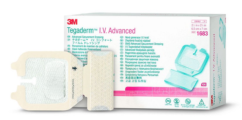 3M Tegaderm I.V. Advanced -suojasidos 1683, 6,5 cm x 7 cm
