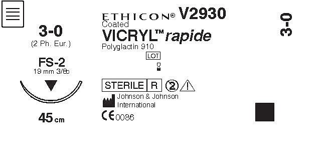 Vicryl Rapide 3-0 FS-1 70 cm värjäämätön V4420H