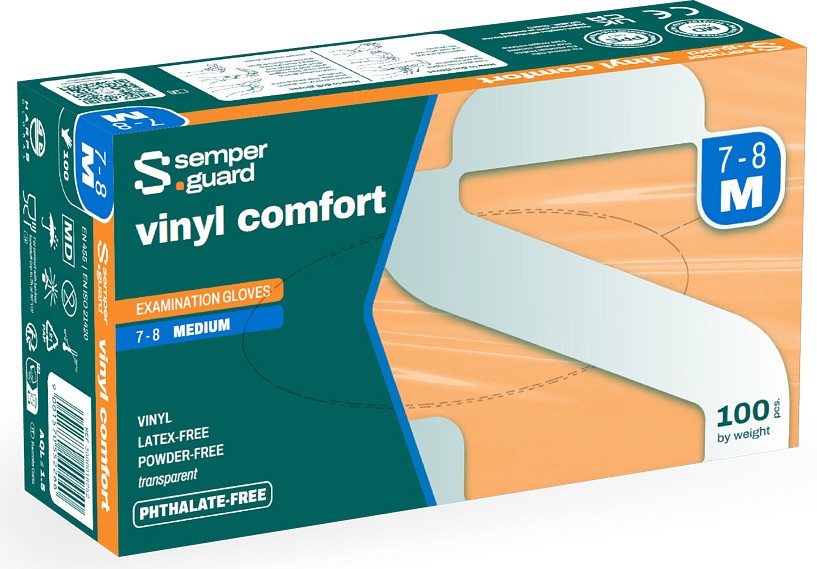 Semperguard vinyyli comfort käsine 100 kpl puuteriton S/6.5