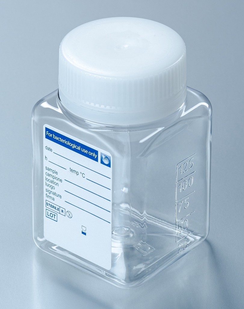 Vesinäytepullo 125 ml steriili PET-muovia