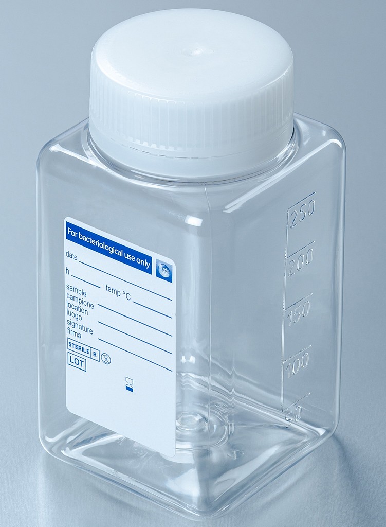 Vesinäytepullo 250 ml steriili PET-muovia