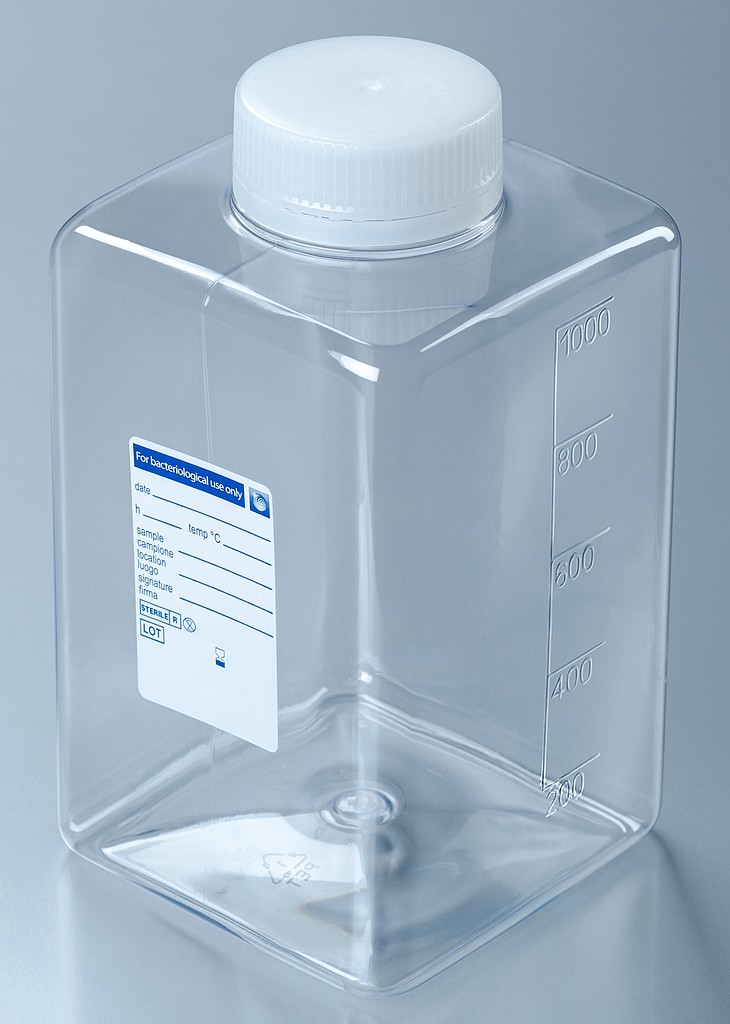 Vesinäytepullo 1000 ml steriili PET-muovia