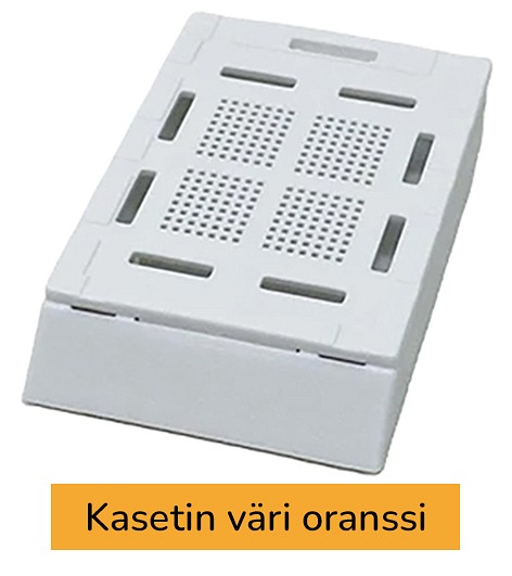 Laservalmis biopsiakasetti pinottu oranssi