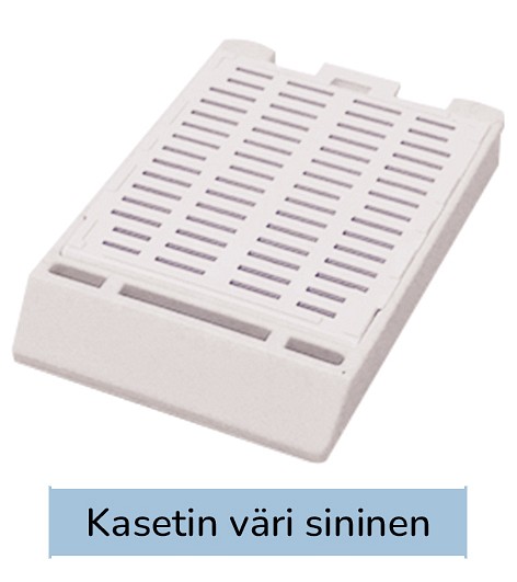Laservalmis rutiinikasetti pinottu kannella sin