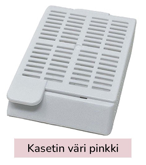 Laservalmis kudoskasetti pinottu pinkki
