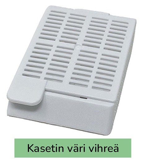 Laservalmis kudoskasetti pinottu vihreä