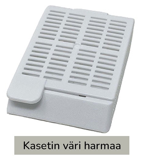 Laservalmis kudoskasetti pinottu harmaa