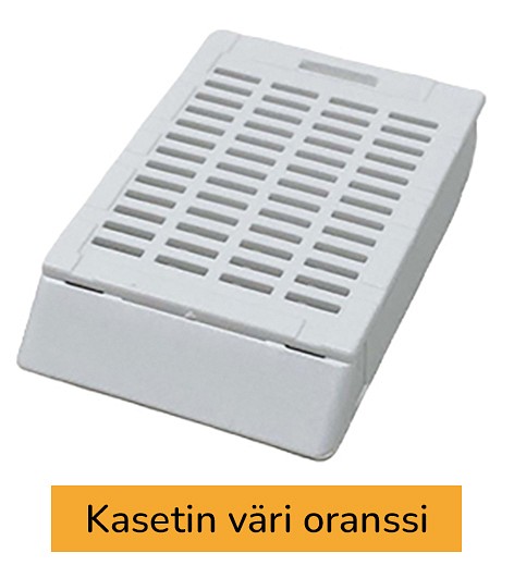 Laservalmis kudoskasetti pinottu oranssi