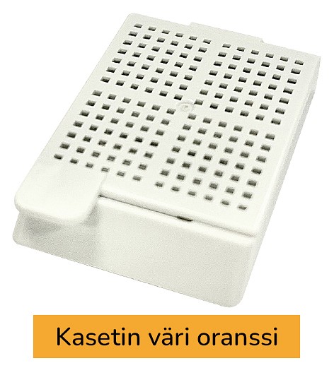 Laservalmis biopsiakasetti pinottu oranssi
