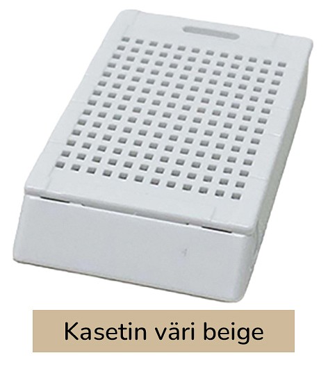 Laservalmis biopsiakasetti pinottu beige