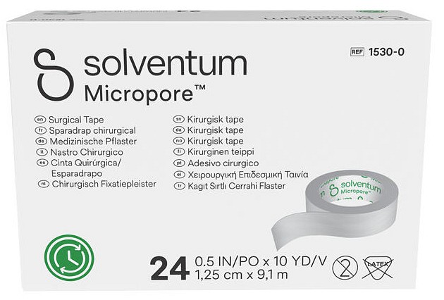 Solventum Micropore Kirurginen teippi 12 mm x 9,1 m