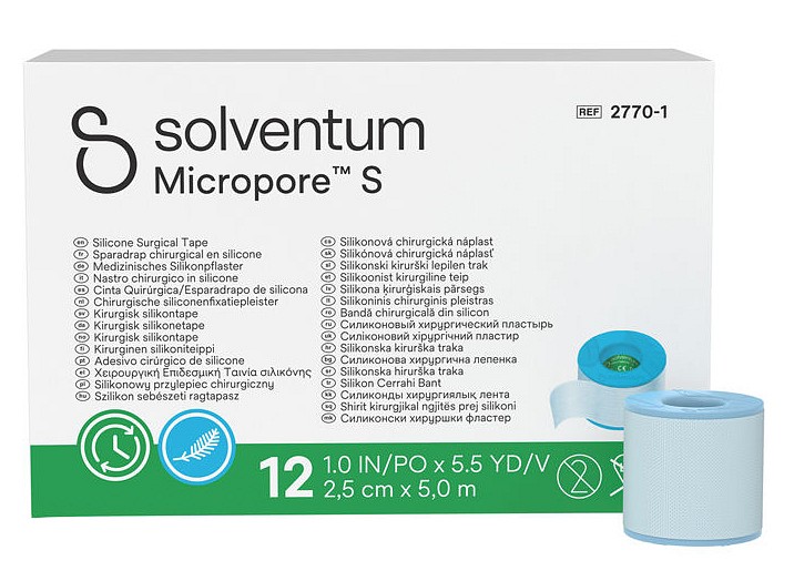 Solventum Micropore S kirurginen teippi 25 mm x 5 m