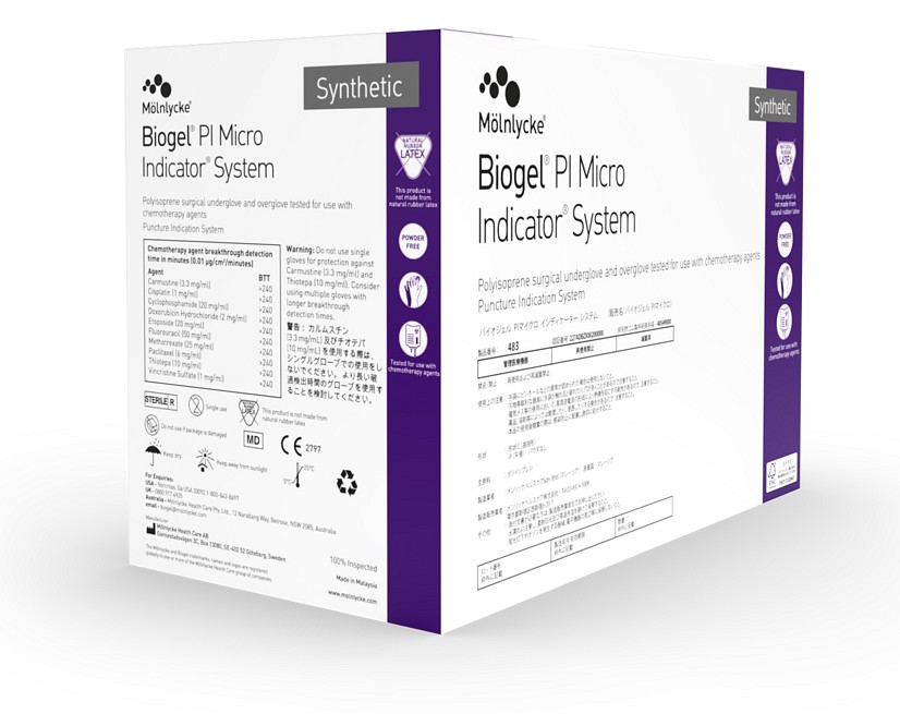 Biogel PI Micro Indicator System -kaksoiskäsinejärjestelmä koko 6,5