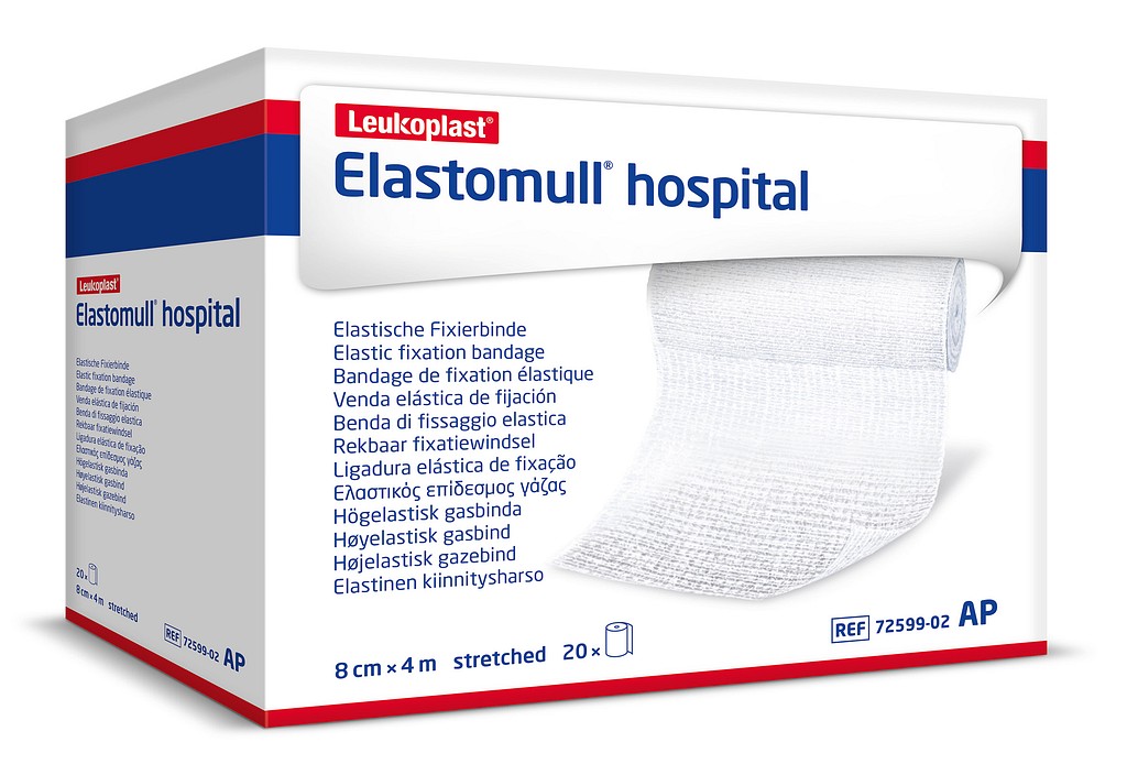 Elastomull Hospital elastinen kiinnitysside 8 cm x 4 m kääreetön