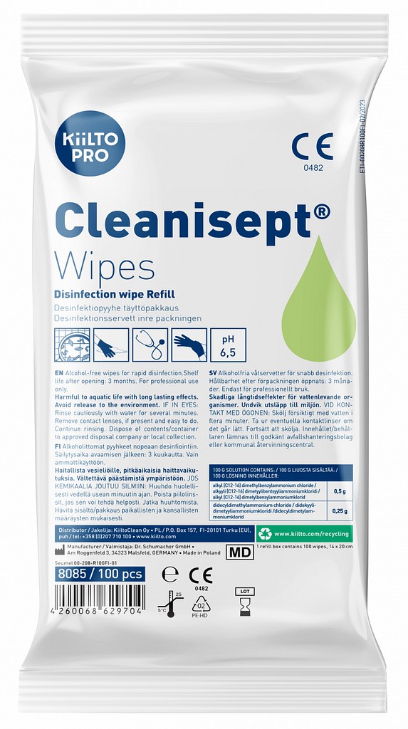 Kiilto Pro Cleanisept Wipes desinfektiopyyhe täyttöpakkaus (8085)