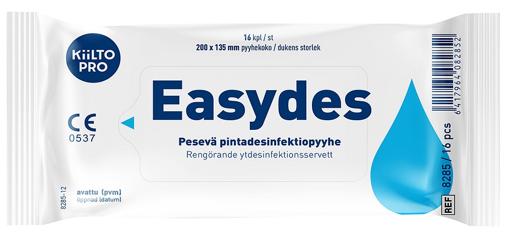 Kiilto Pro Easydes pesevä pintadesinfektiopyyhe 20 x 13,5 cm