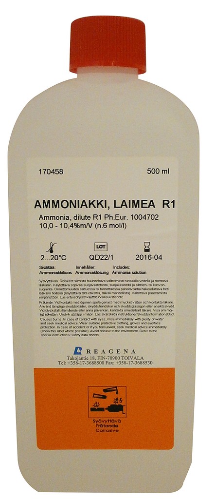 Ammoniakkiliuos laimea R1 n. 6 mol/l 50 ml