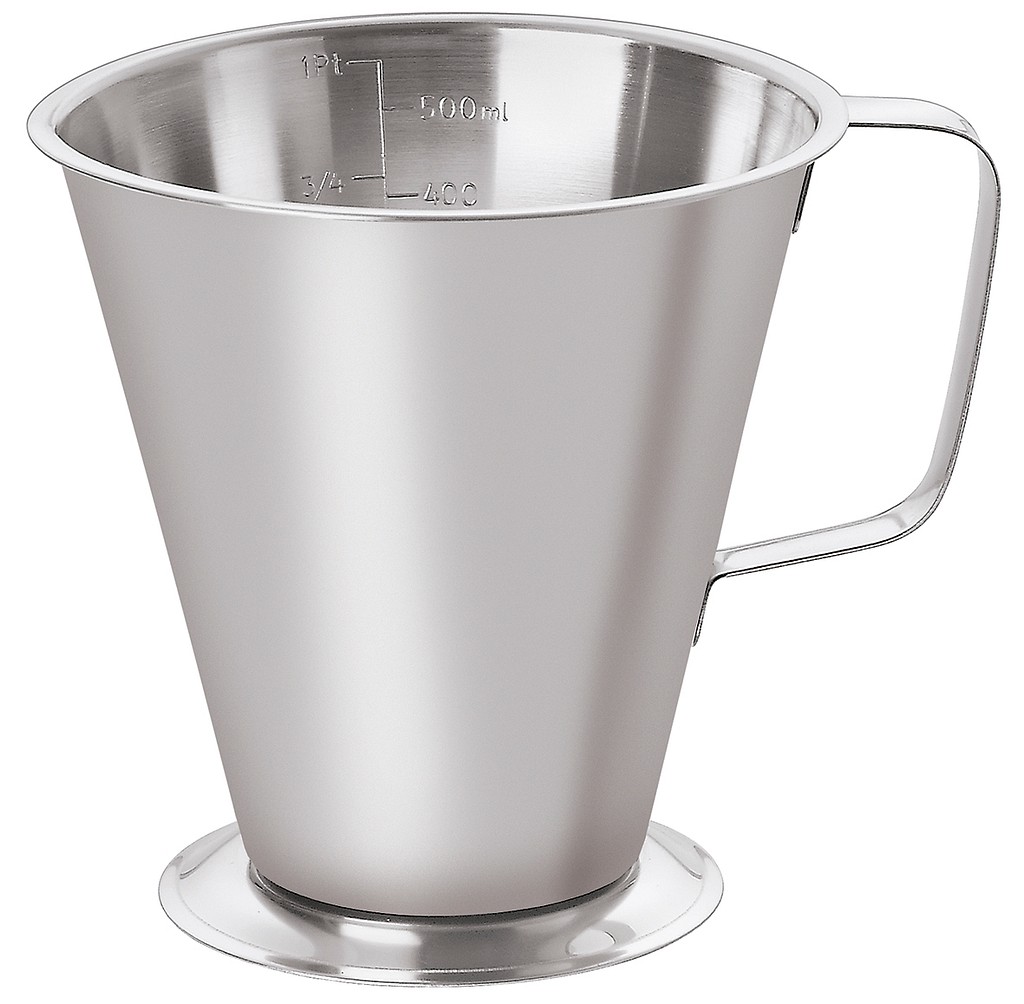 Medicon teräksinen mittakannu asteikolla, 0,5 l